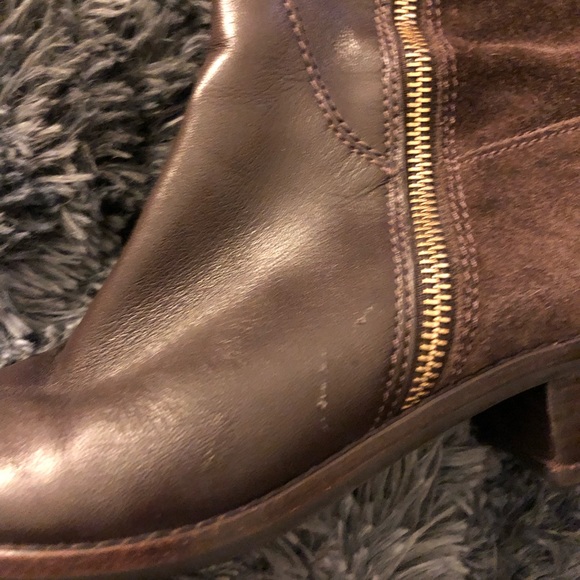 Michael Kors Dark Brown Tall Knee High Zip Up Heel Boots size 7.0 pre-owned - Picture 3 of 14